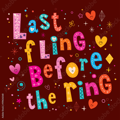 Last fling before the ring - invitation suitable for bachelorette party