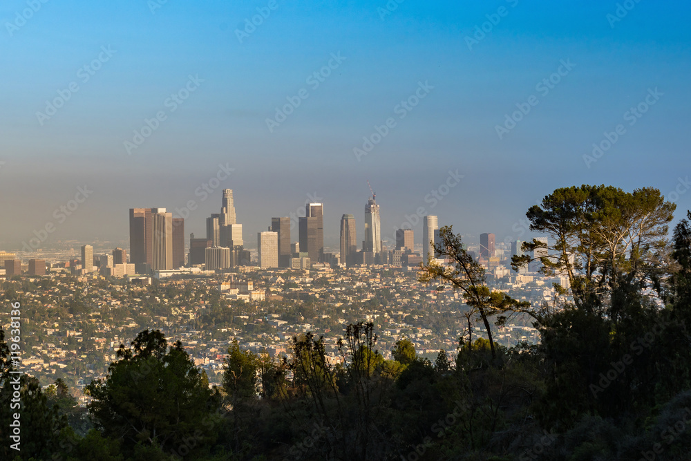 Downtown LA Los Angeles skyline in California