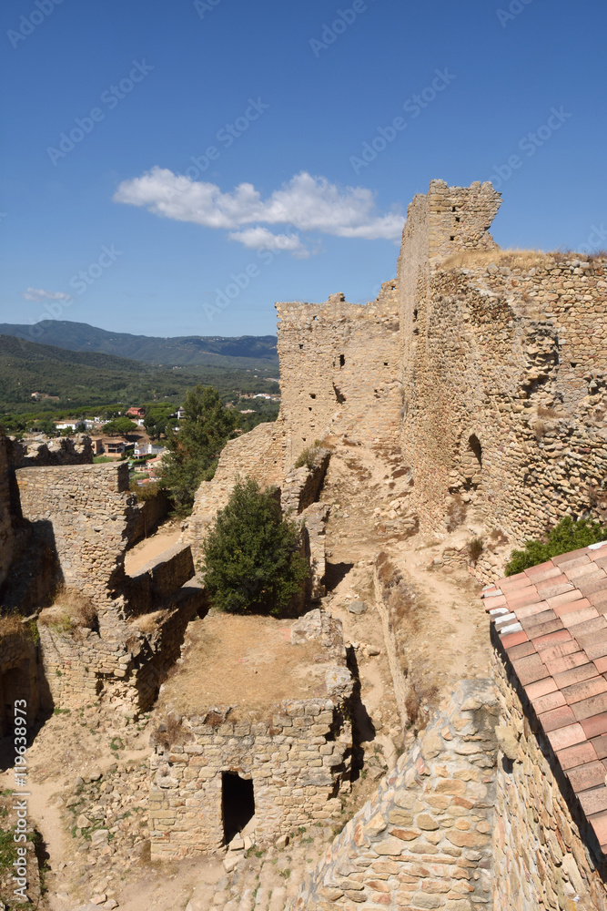 Medieval Castle , tenth century, Palafolls, Girona province, Cat