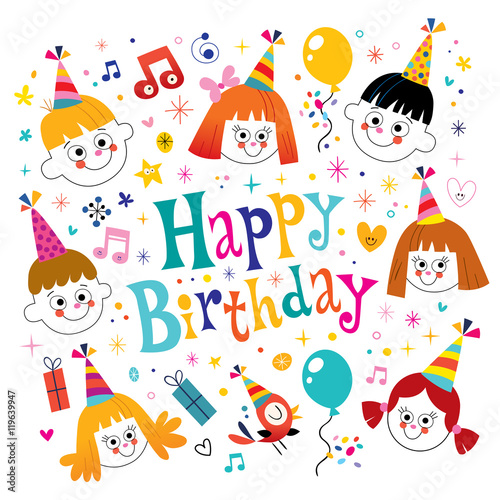 Happy Birthday kids vector design