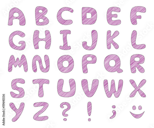ABC. Kids funny alphabet. Vector