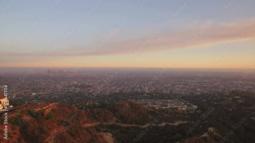 Los Angeles Sunset Aerial 18 Hills and City Los Angeles Sunset Aerial 18 Hills and City