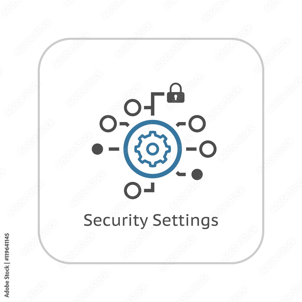 Security Settings Icon. Flat Design. Security Settings Icon. Flat Design.