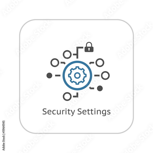 Security Settings Icon. Flat Design.