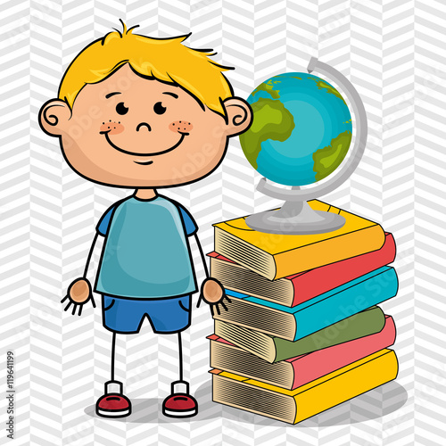 boy student books global vector illustration eps10 eps 10