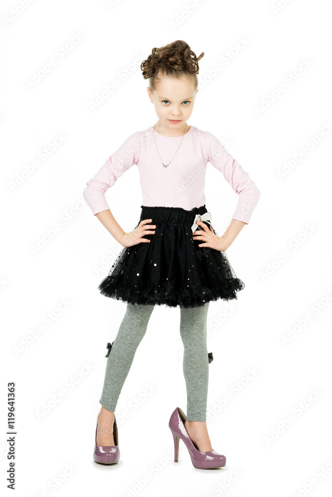 Fashionable beautiful girl playing in the model Fashionable beautiful girl playing in the model