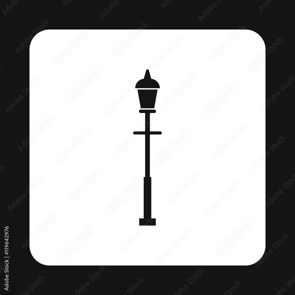 Retro street lantern icon in simple style on a white background Retro street lantern icon in simple style on a white background
