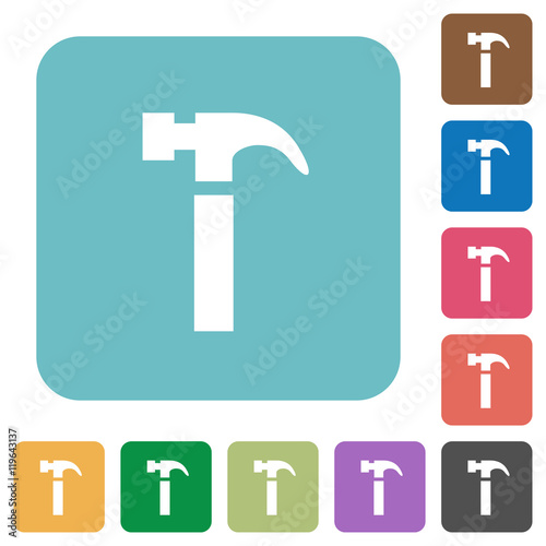 Flat hammer icons