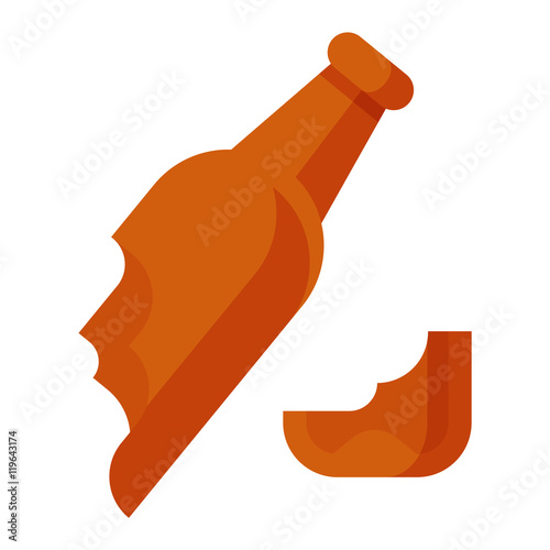 Broken bottle vector illustration.
