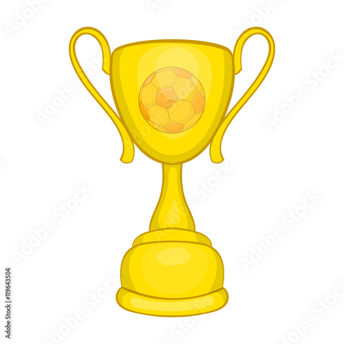 Cup football icon in cartoon style isolated on white background. Sport symbol