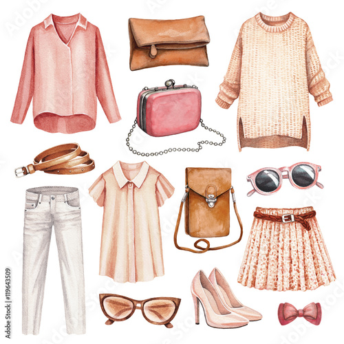Watercolor fashion illustrations