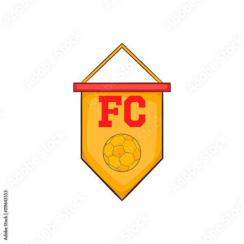 Flag football team icon in cartoon style isolated on white background. Sport symbol