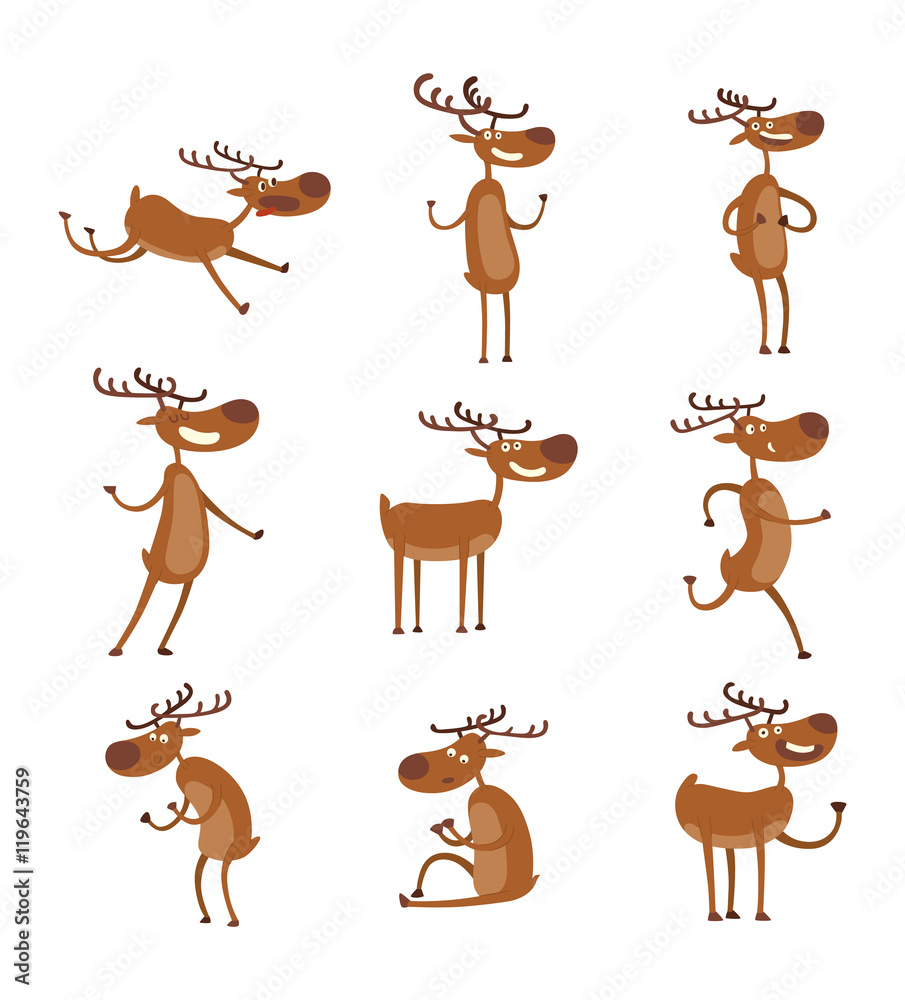 Fototapeta premium Cartoon deer vector character
