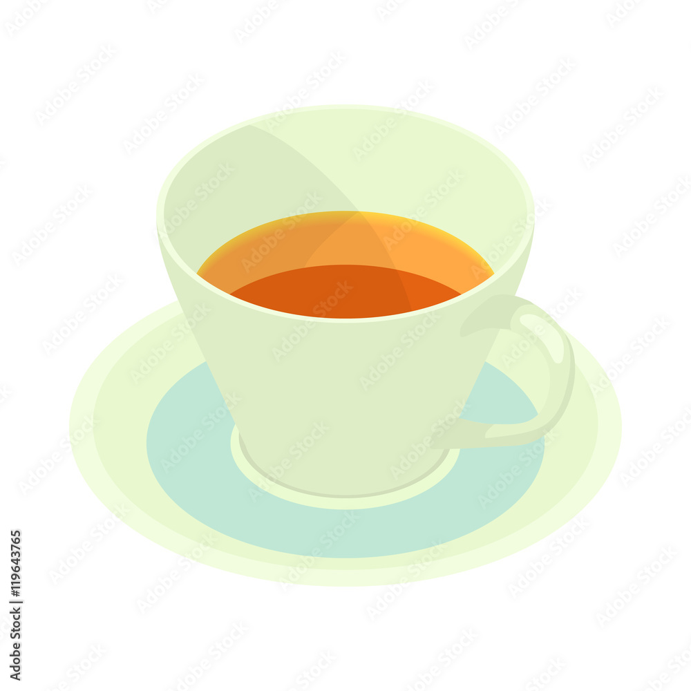 Cup of tea icon in cartoon style isolated on white background. Drinks symbol Cup of tea icon in cartoon style isolated on white background. Drinks symbol