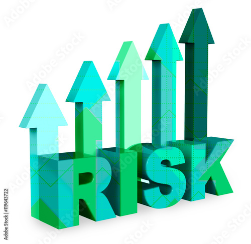 Risk Arrows Show Caution And Danger 3d Rendering