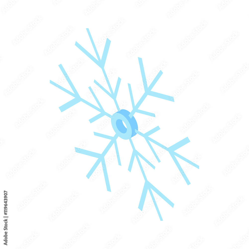Snowflake icon in cartoon style isolated on white background. New year symbol Snowflake icon in cartoon style isolated on white background. New year symbol