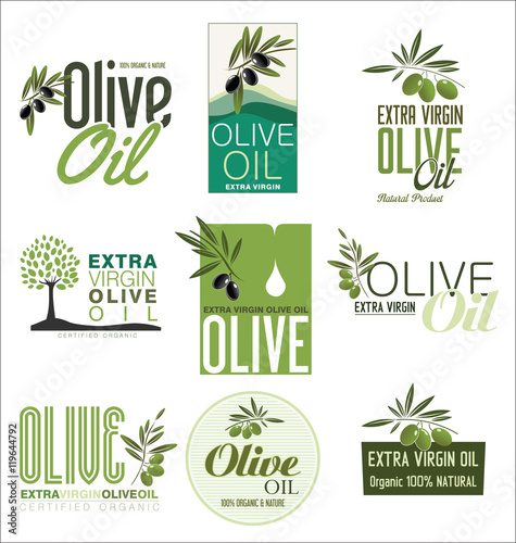 Olive oil retro vintage labels collection
