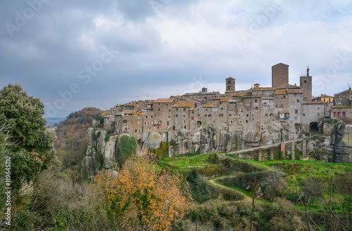 Vitorchiano (Tuscia, Italy) - A beautiful medieval town in province of Viterbo, central Italy, with nice stone alley and the famous Moai of Easter Island  © ValerioMei