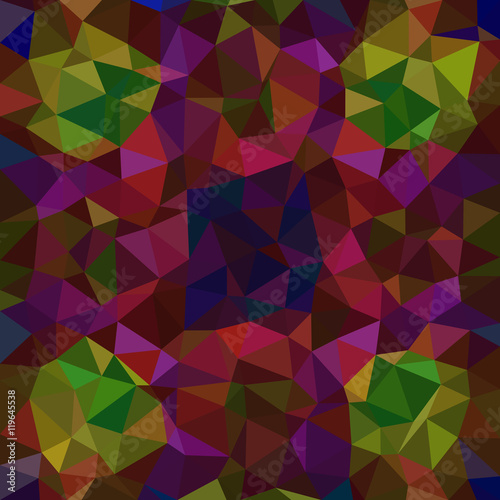 Kaleidoscopic low poly triangle style vector mosaic background