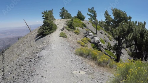 Devils backbone trail moving time lapse on Mt Baldy in the Angeles National Forest near Los Angeles California.