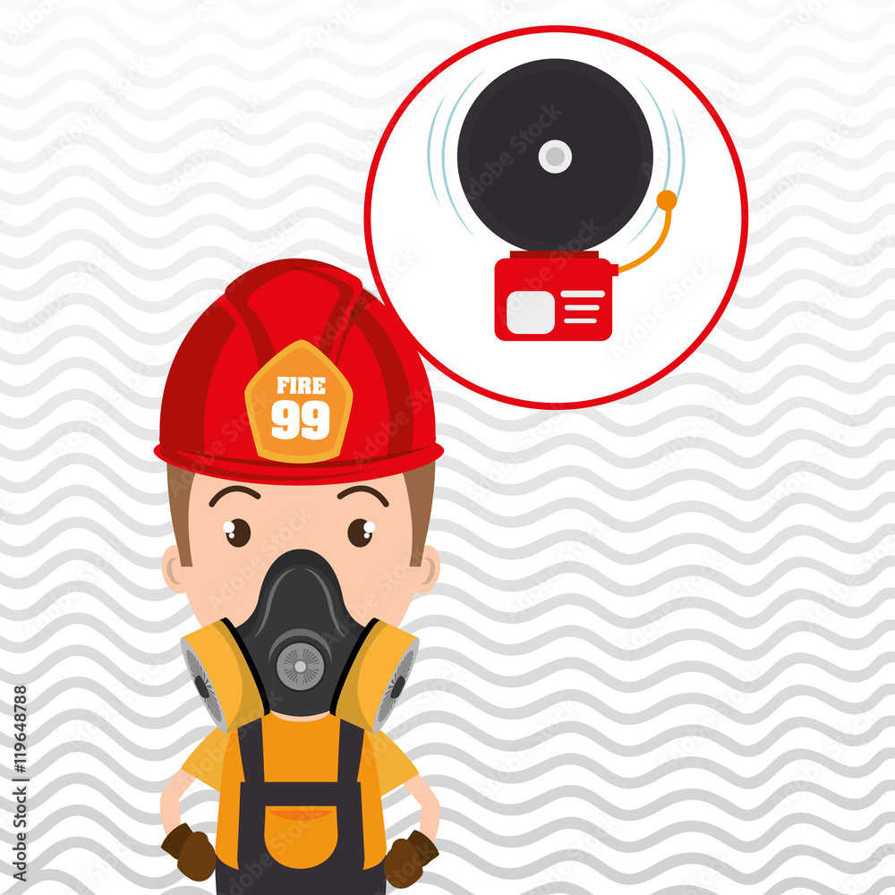 man fire alarm vector illustration graphic eps 10