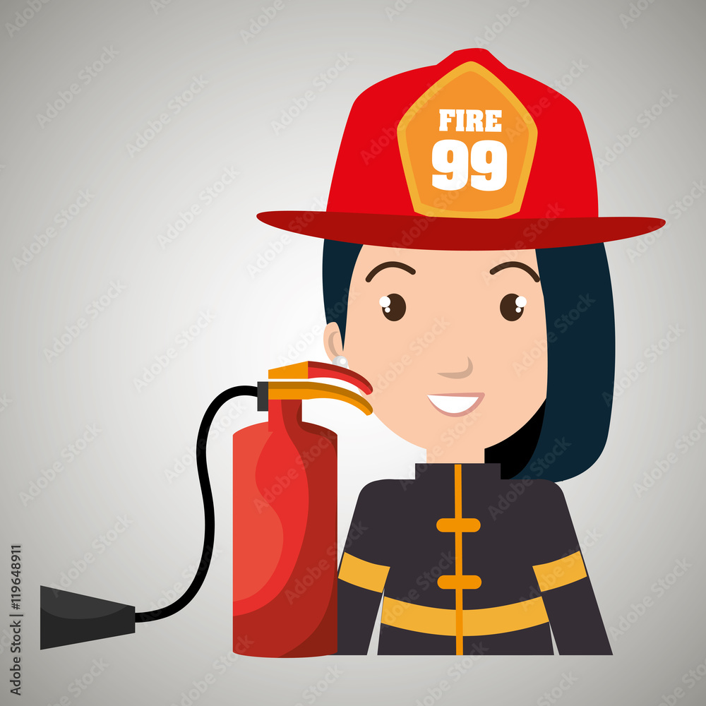 firefighter extinguisher protective vector illustration graphic eps 10