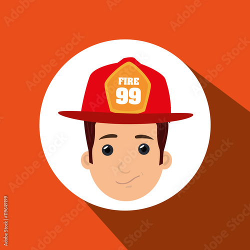 firefighter man service fire vector illustration graphic