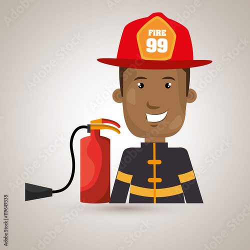 firefighter extinguisher protective vector illustration graphic eps 10