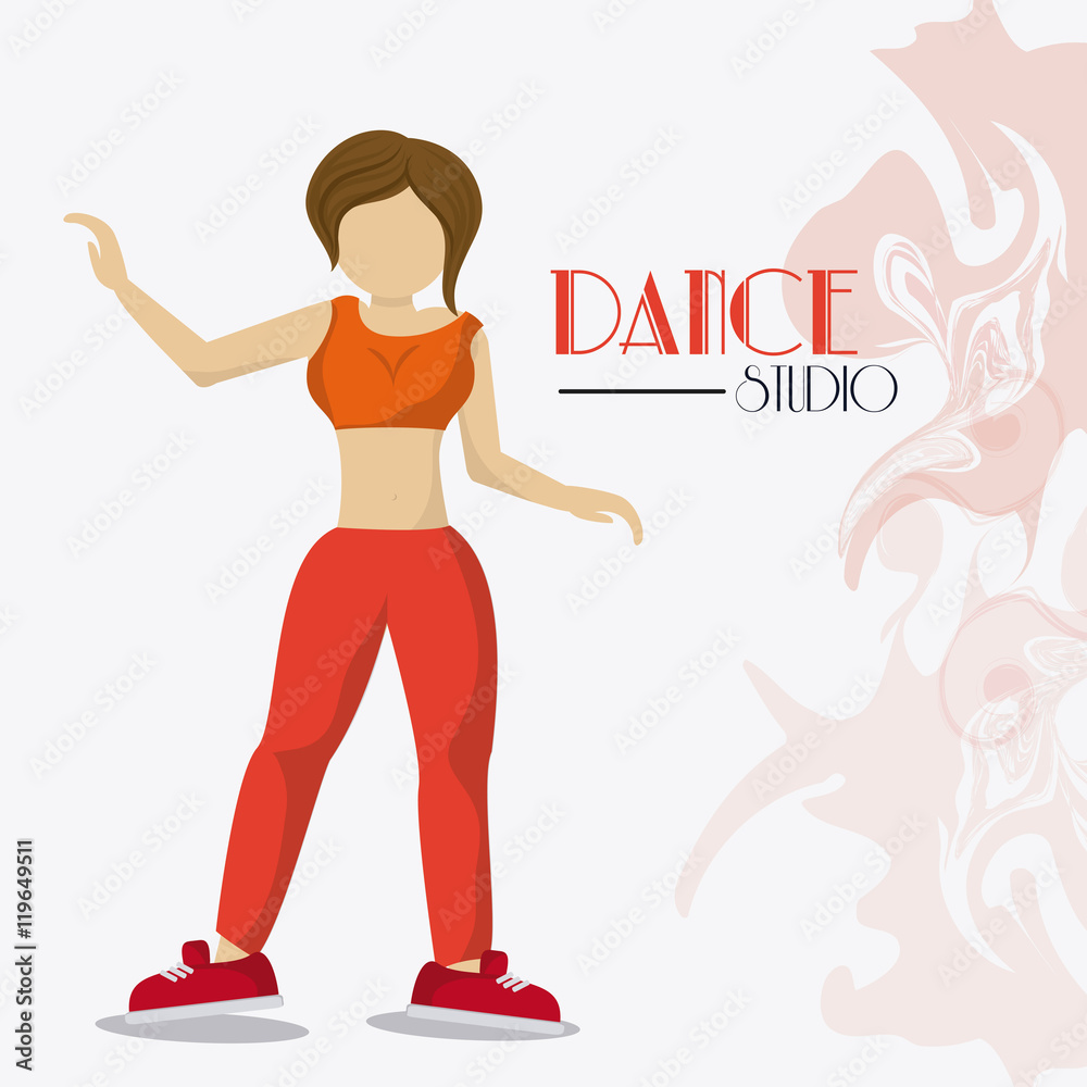 girl cartoon avatar dancer dance studio academy advertising icon. Colorful design. Splash background. Vector illustration girl cartoon avatar dancer dance studio academy advertising icon. Colorful design. Splash background. Vector illustration