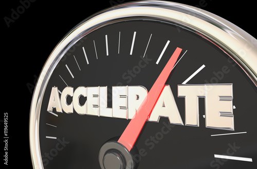 Fotografía Accelerate Reach Top Level Speedometer 3d Illustration