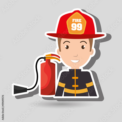 firefighter extinguisher protective vector illustration graphic eps 10