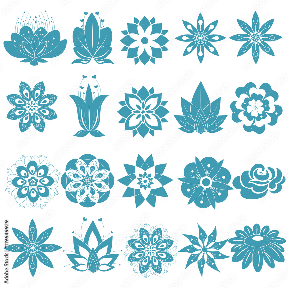 Vector Set of Flowers Vector Set of Flowers