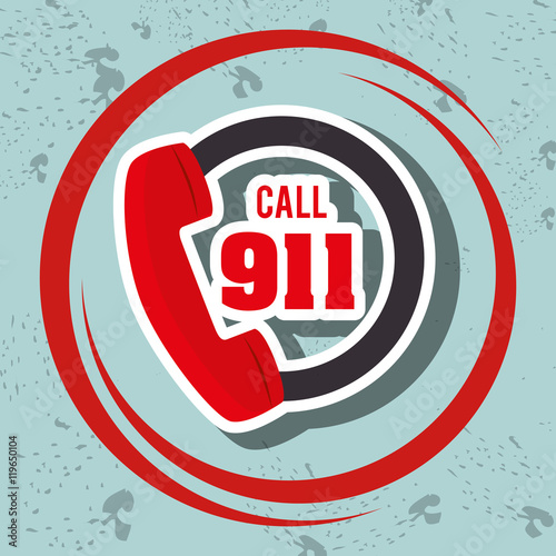 call 911 emergency phone vector illustration graphic