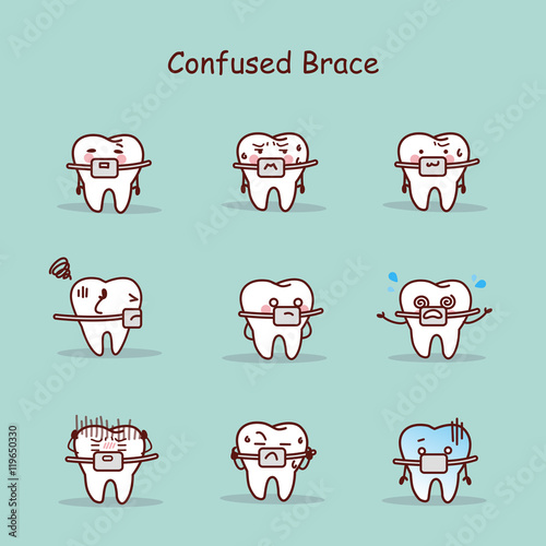 cartoon tooth wear brace