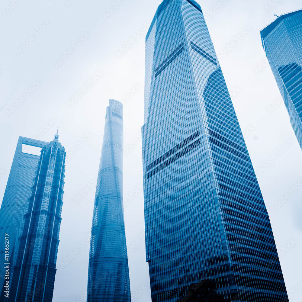 financial district in shanghai, shanghai world financial center,jin mao tower,china.