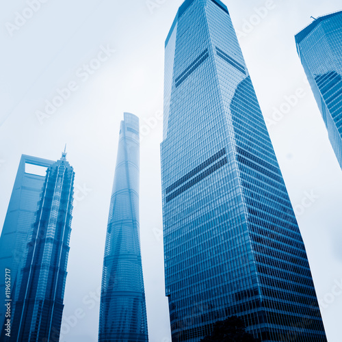 financial district in shanghai  shanghai world financial center jin mao tower china.