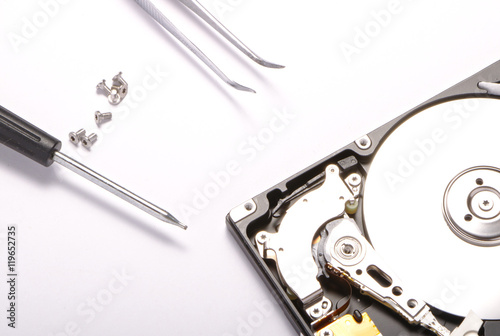 diagnostic and repair computer hard disk drive.