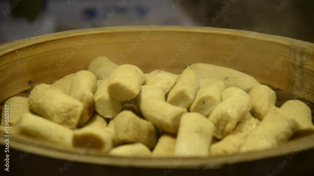 Hot steamed dumpling in gourmet market of chinese street food. Hot steamed dumpling in gourmet market of chinese street food.