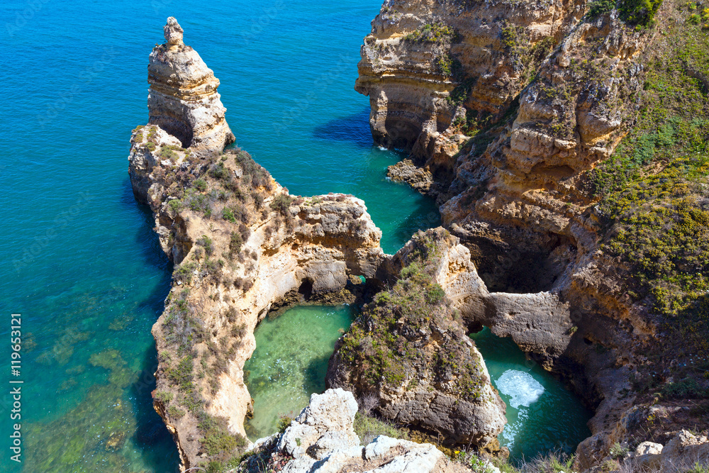 Atlantic rocky coastline (Ponta da Piedade, Lagos, Algarve, Port