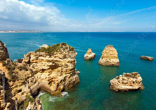 Atlantic rocky coastline (Algarve, Portugal).