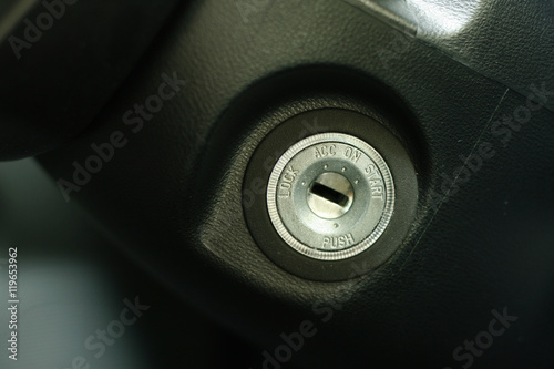 Car ignition key hole