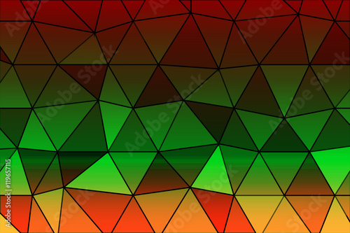 bright colored mosaic of polygonal elements. imitation stained glass.