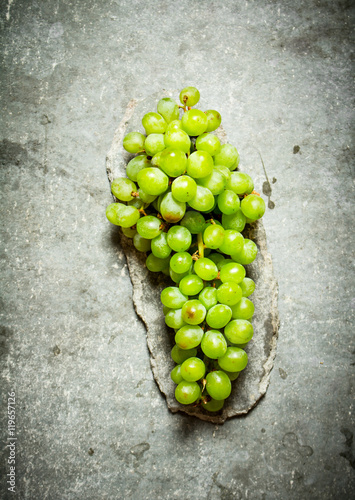 Branch of white grapes.