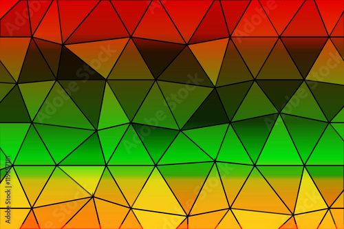 bright colored mosaic of polygonal elements. imitation stained glass.