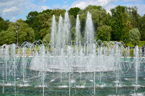 Beautiful Fountain in Tsaritsyno park in Moscow, Russia