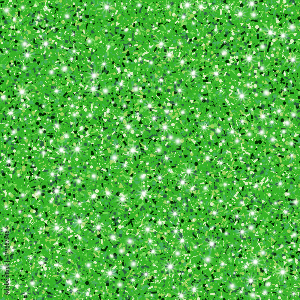 Green glitter pattern with glowing effect for different projects. Vector sparkle  background. Stock Vector | Adobe Stock