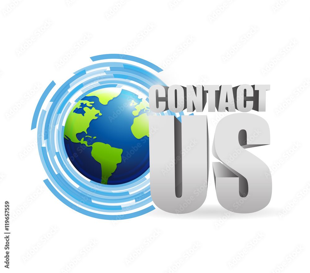 contact us globe technology illustration
