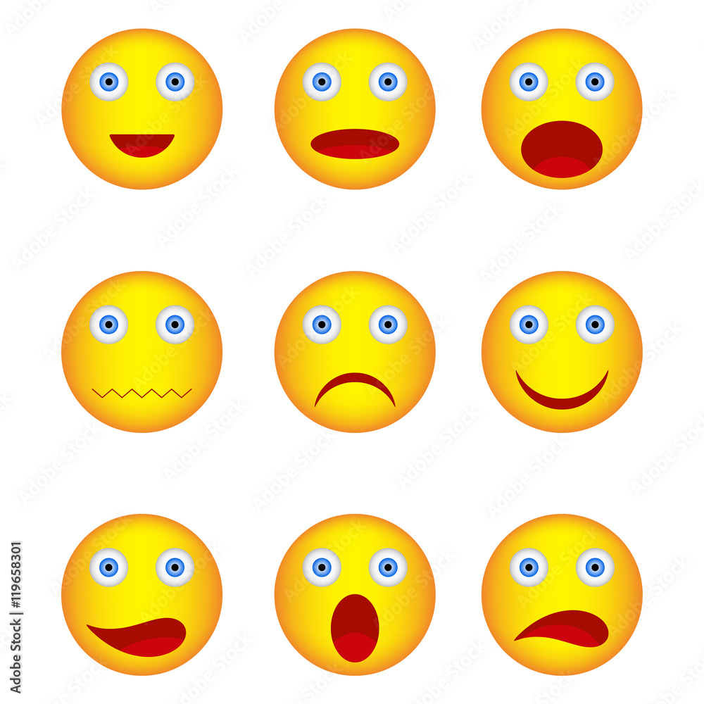 emoticon nine expressions. emotion.