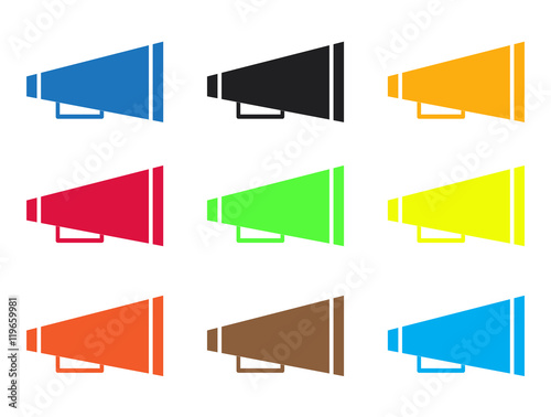 Set of cheer megaphone icons