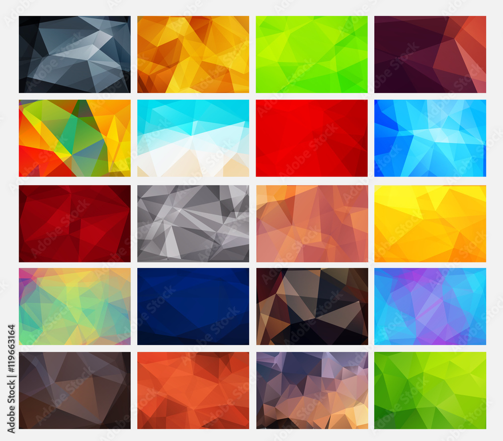 set of colorful abstract backgrounds polygonal
